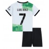 Liverpool Luis Diaz #7 Bortedraktsett Barn 2023-24 Kortermet (+ korte bukser)